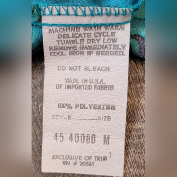 Oscar de la Renta for Swirl 80's 90's Vintage Kimono Blouse Womens M Black Teal - Picture 11 of 11